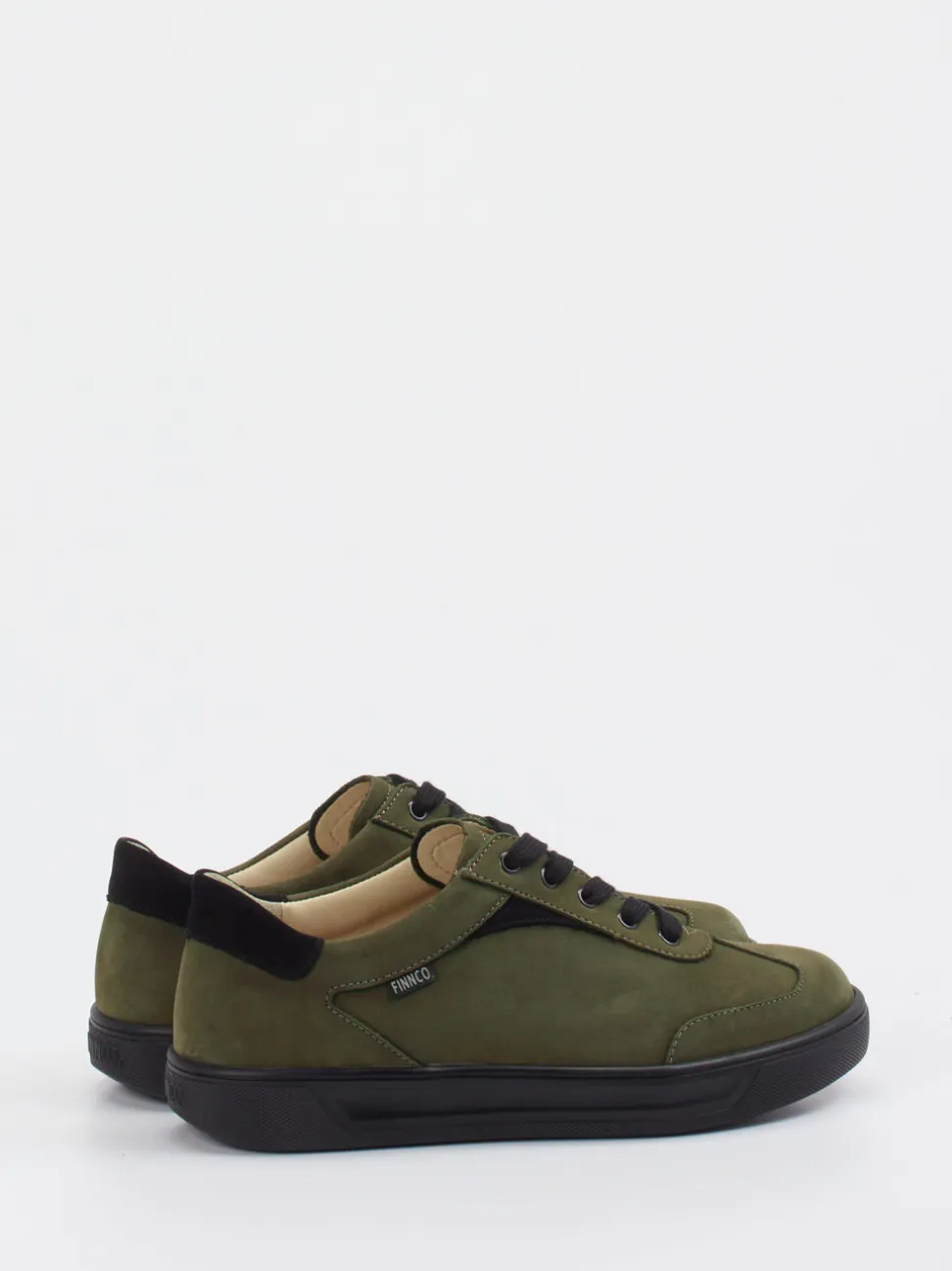 Finn Comfort – Schnürschuh aus Nubukleder olivgrün