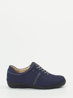 Finn Comfort – Schnürschuh aus Nubukleder marineblau