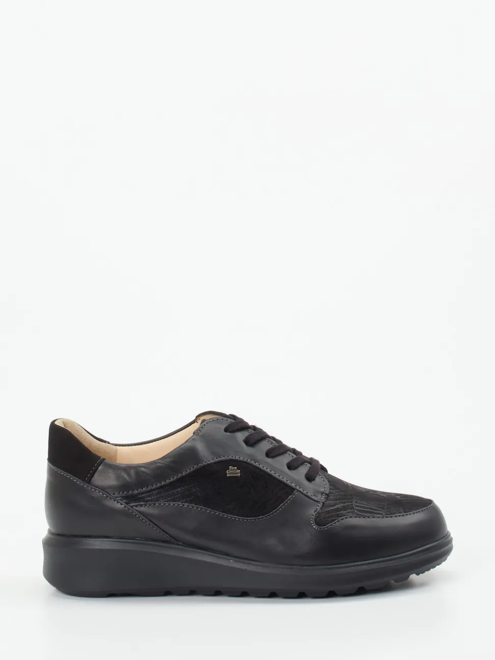 Finn Comfort – Schnürschuh aus Kalbleder Schwarz