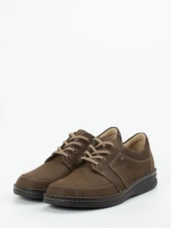 Finn Comfort – Schnürschuh aus Nubukleder mittelbraun
