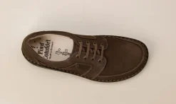 Finn Comfort – Schnürschuh aus Nubukleder mittelbraun