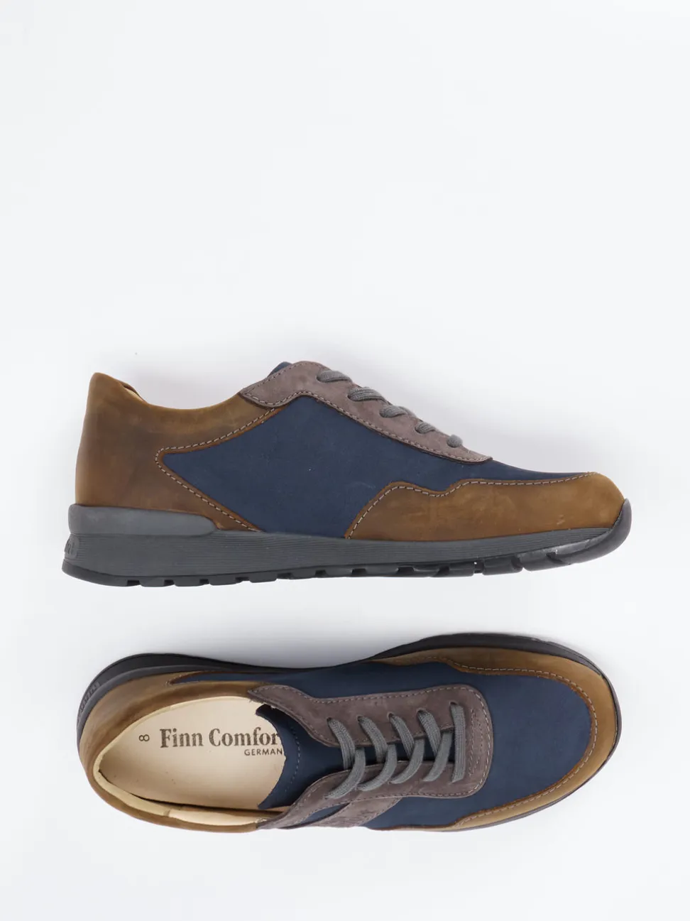 Finn Comfort – Schnürschuh aus Nubukleder Dunkelblau
