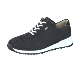 Finn Comfort – Schnürschuhe aus Stretchmesh und Veloursleder schwarz