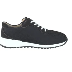Finn Comfort – Schnürschuhe aus Stretchmesh und Veloursleder schwarz