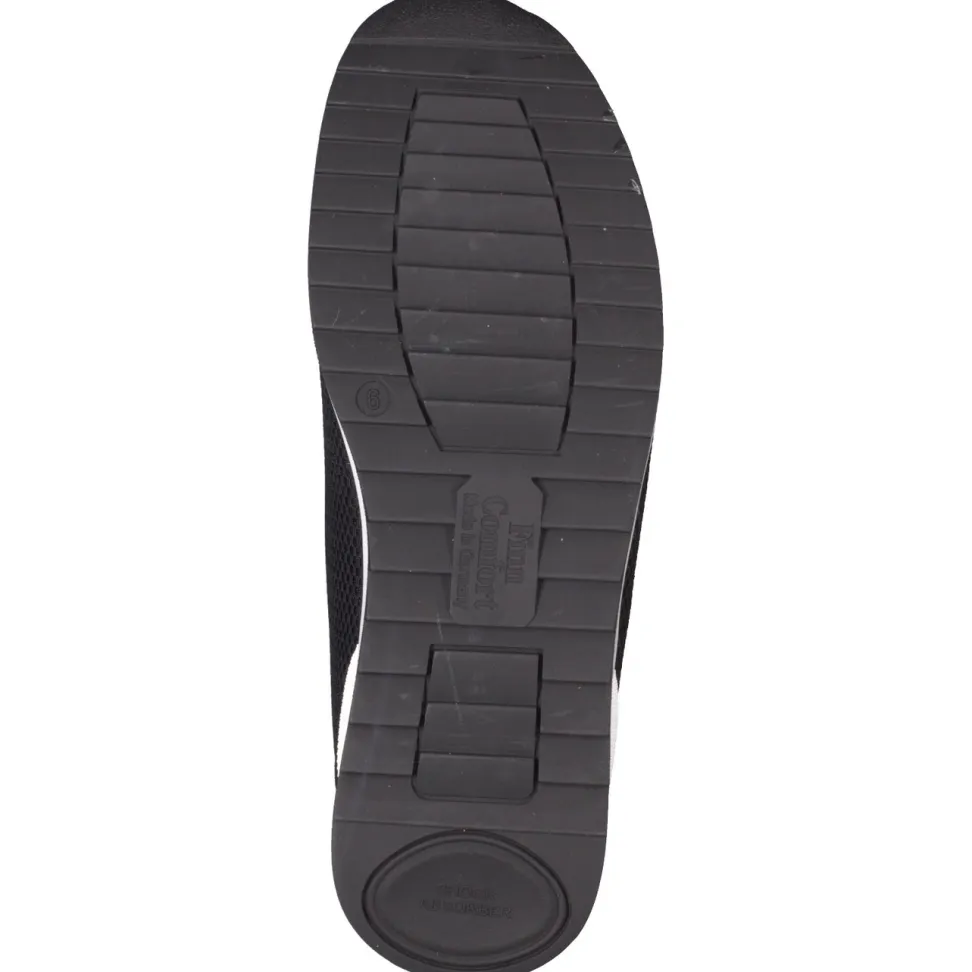 Finn Comfort – Schnürschuhe aus Stretchmesh und Veloursleder schwarz