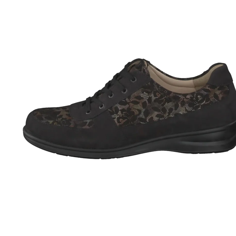 Finn Comfort – Schnürschuhe aus Veloursleder schwarz