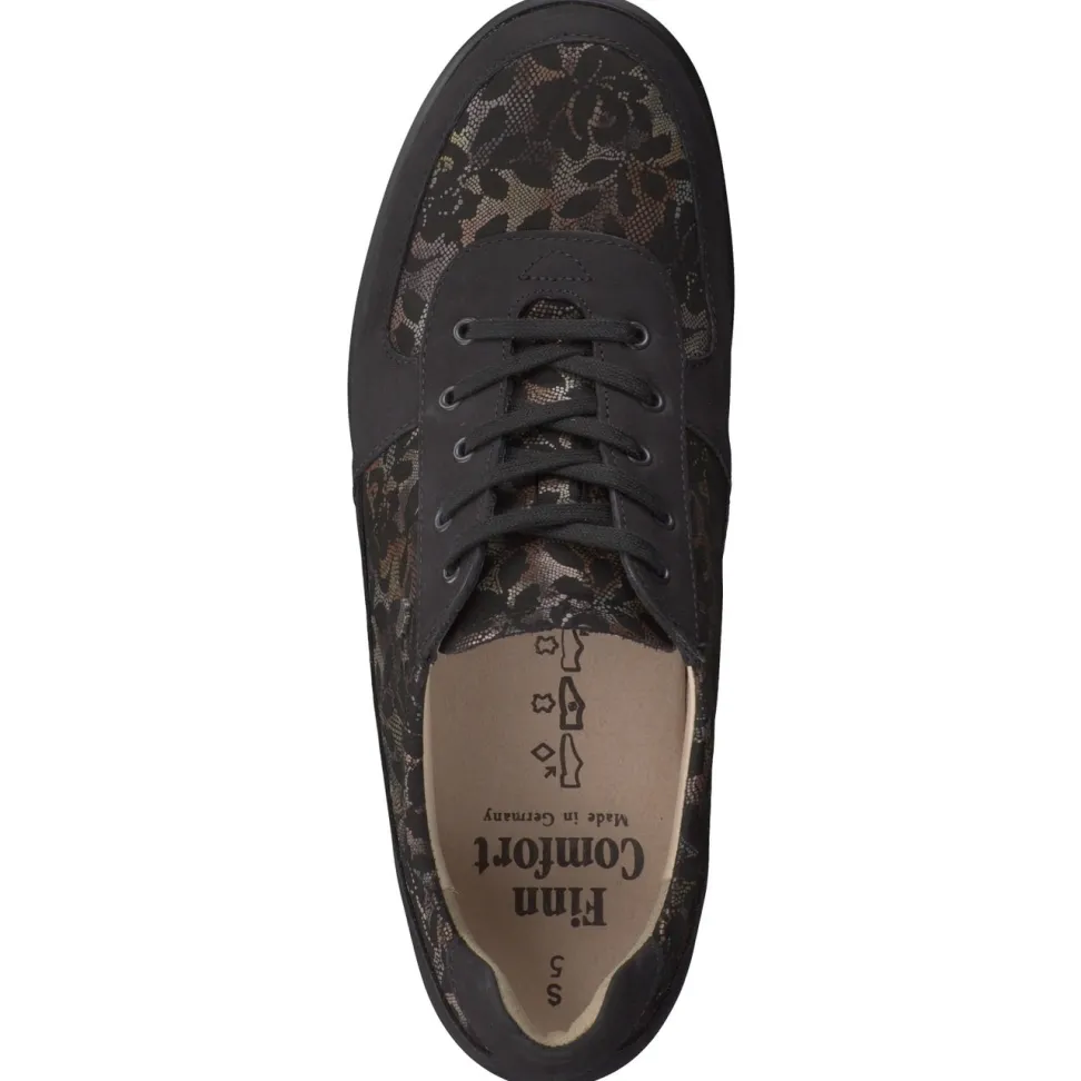 Finn Comfort – Schnürschuhe aus Veloursleder schwarz