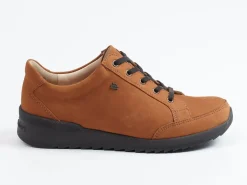 Finn Comfort – Schnürschuhe aus Nubukleder cognacbraun