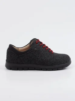 Finn Comfort – Schnürschuhe aus Wollfilz anthrazit