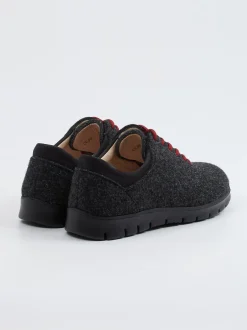 Finn Comfort – Schnürschuhe aus Wollfilz anthrazit