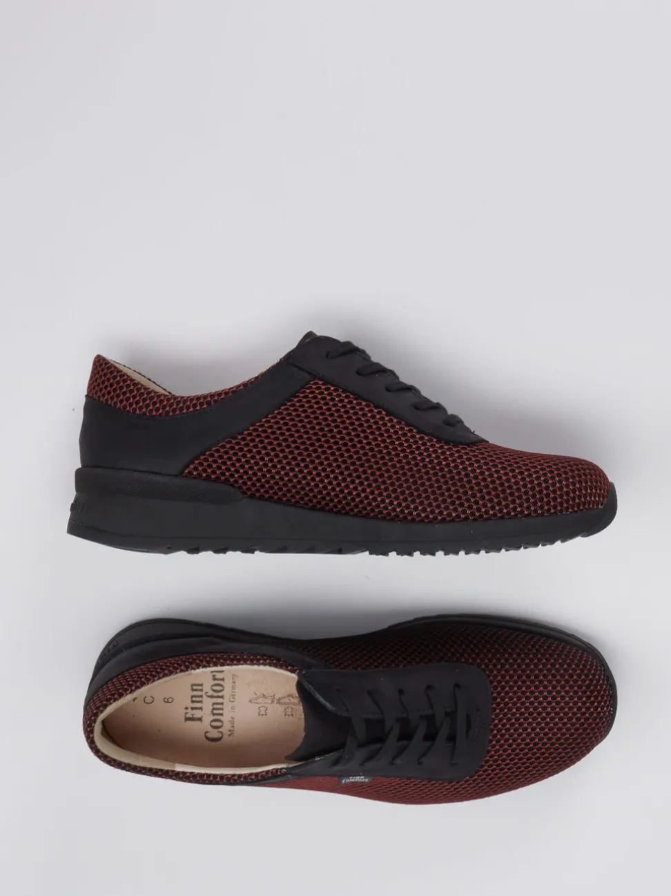 Finn Comfort – Schnürschuhe aus Mesh und Nubukleder