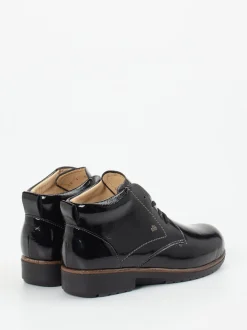 Finn Comfort – Schnürstiefelette aus Lackleder schwarz