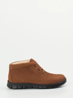 Finn Comfort – Schnürstiefelette aus Nubukleder braun