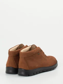 Finn Comfort – Schnürstiefelette aus Nubukleder braun