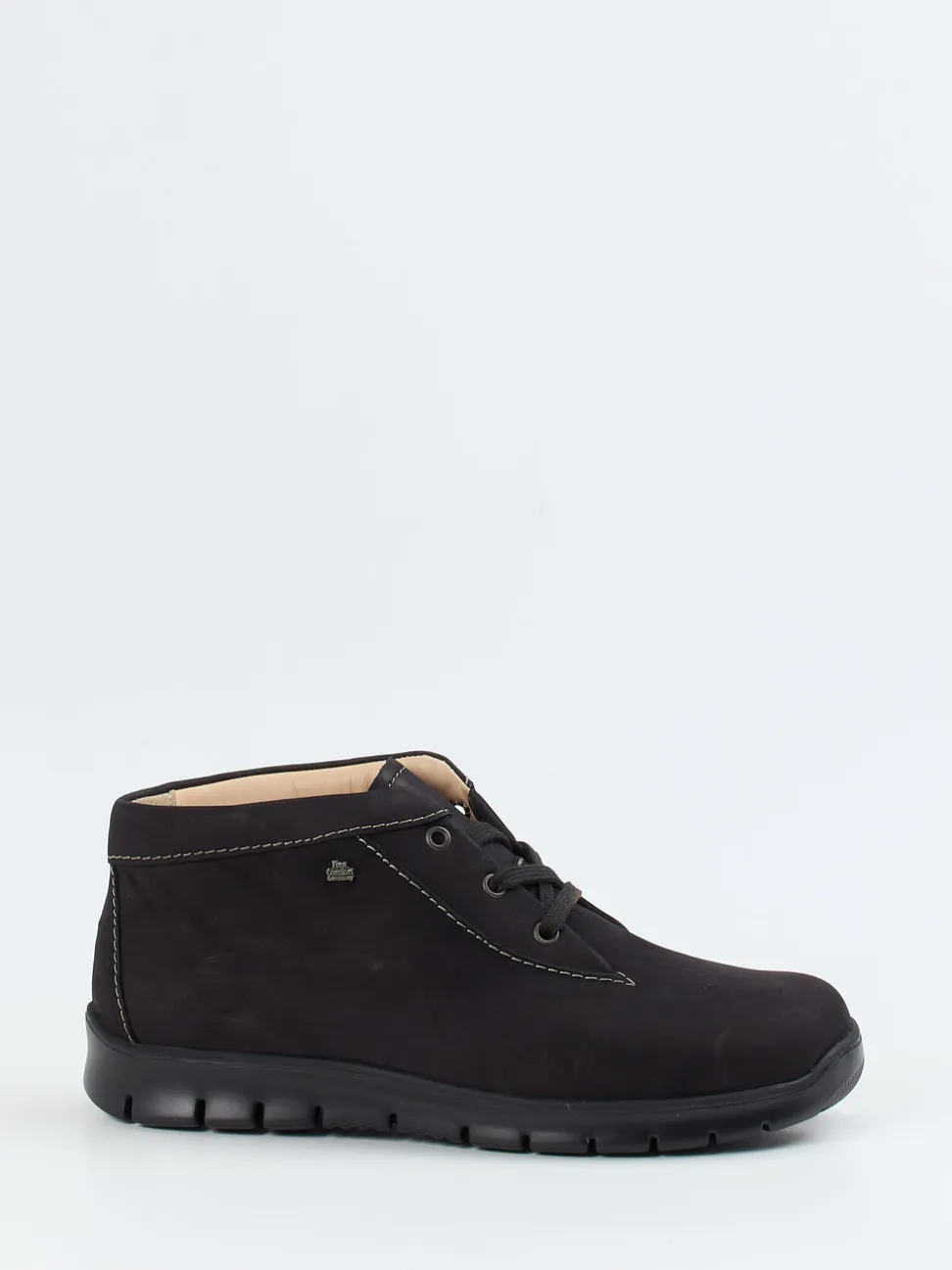 Finn Comfort – Schnürstiefelette aus Nubukleder schwarz