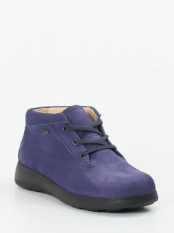 Finn Comfort – Schnürstiefelette aus Nubukleder blau