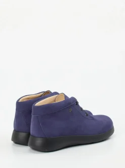 Finn Comfort – Schnürstiefelette aus Nubukleder blau