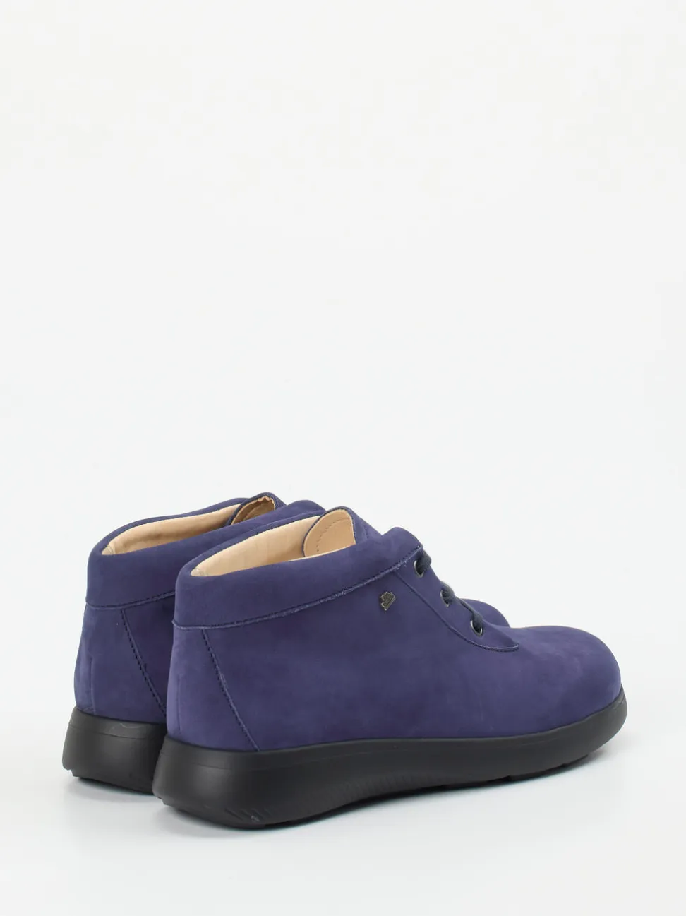 Finn Comfort – Schnürstiefelette aus Nubukleder blau