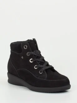 Finn Comfort – Schnürstiefelette aus Nubukleder schwarz