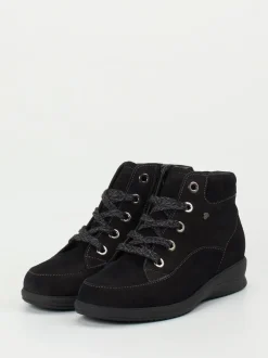 Finn Comfort – Schnürstiefelette aus Nubukleder schwarz