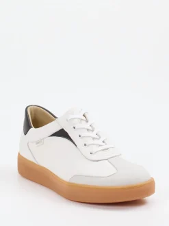 Finn Comfort – Sneaker aus Kalb- und Veloursleder Weiß