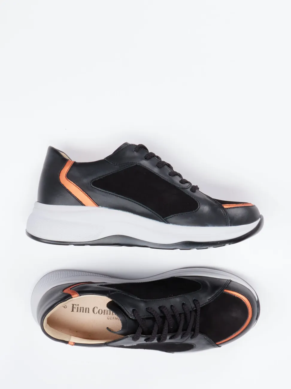 Finn Comfort – Sneaker aus Kalbleder mit Nubukdetails