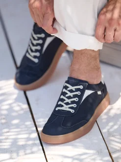 Finn Comfort – Sneaker aus Nubukleder Dunkelblau