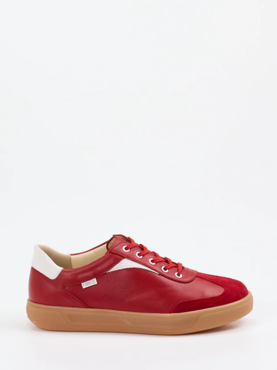 Finn Comfort – Sneaker aus Kalbleder in Signalrot