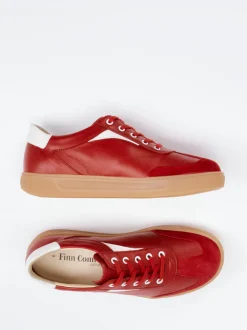 Finn Comfort – Sneaker aus Kalbleder in Signalrot