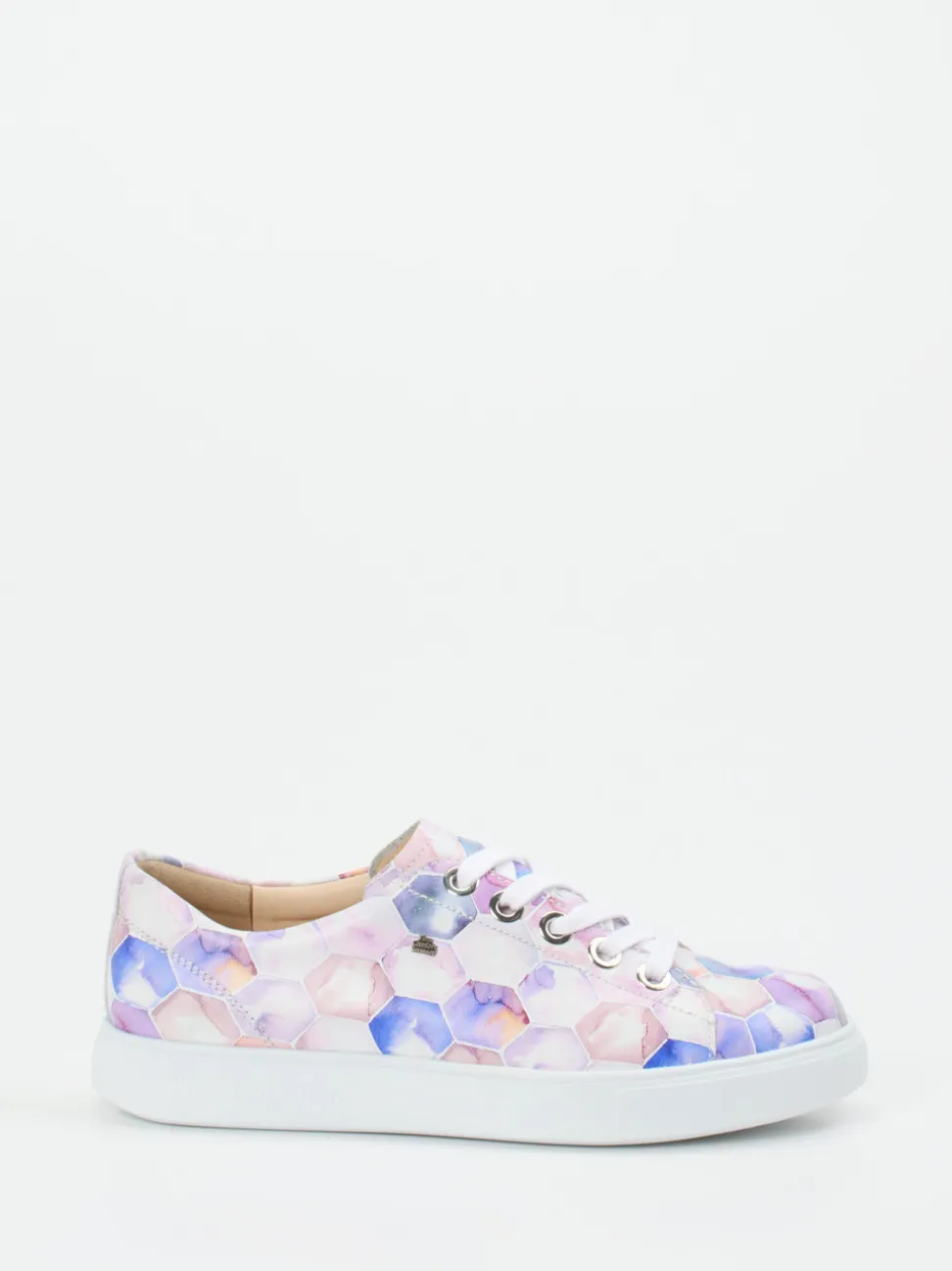 Finn Comfort – Sneaker aus geprägtem Leder Rosé-Multicolor