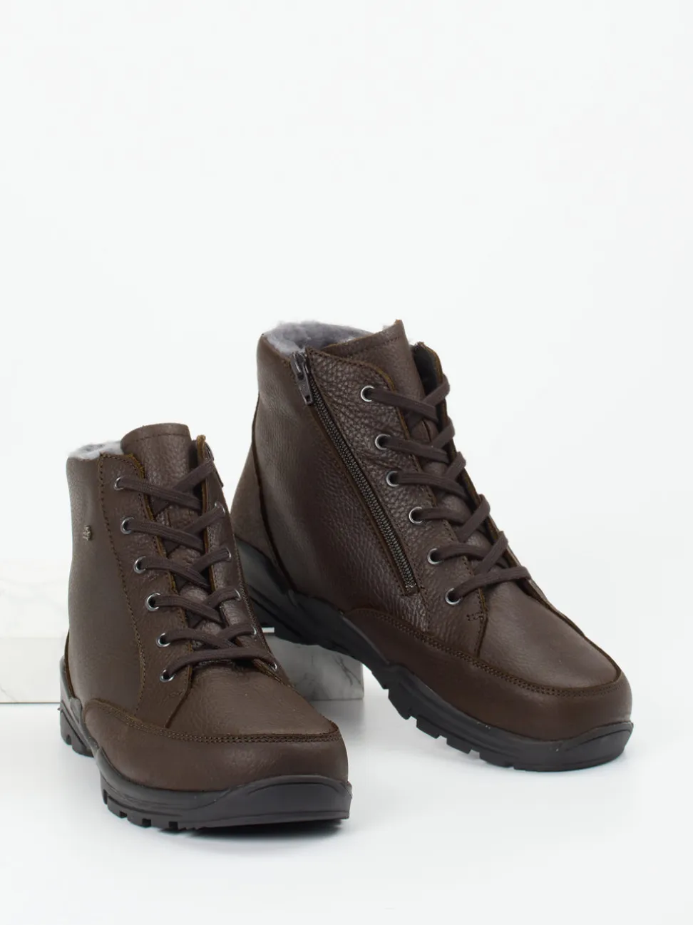 Finn Comfort – Winterboots aus Fettleder dunkelbraun