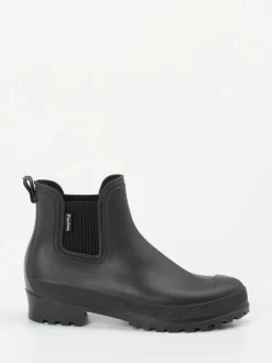 Fischer – Gummistiefelette aus mattem Synthetik schwarz