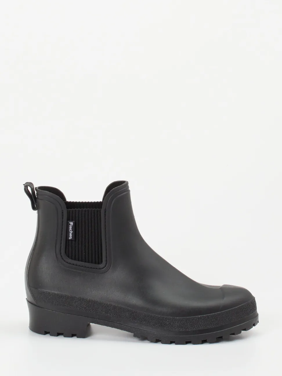 Fischer – Gummistiefelette aus mattem Synthetik schwarz