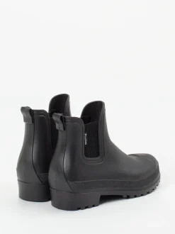 Fischer – Gummistiefelette aus mattem Synthetik schwarz