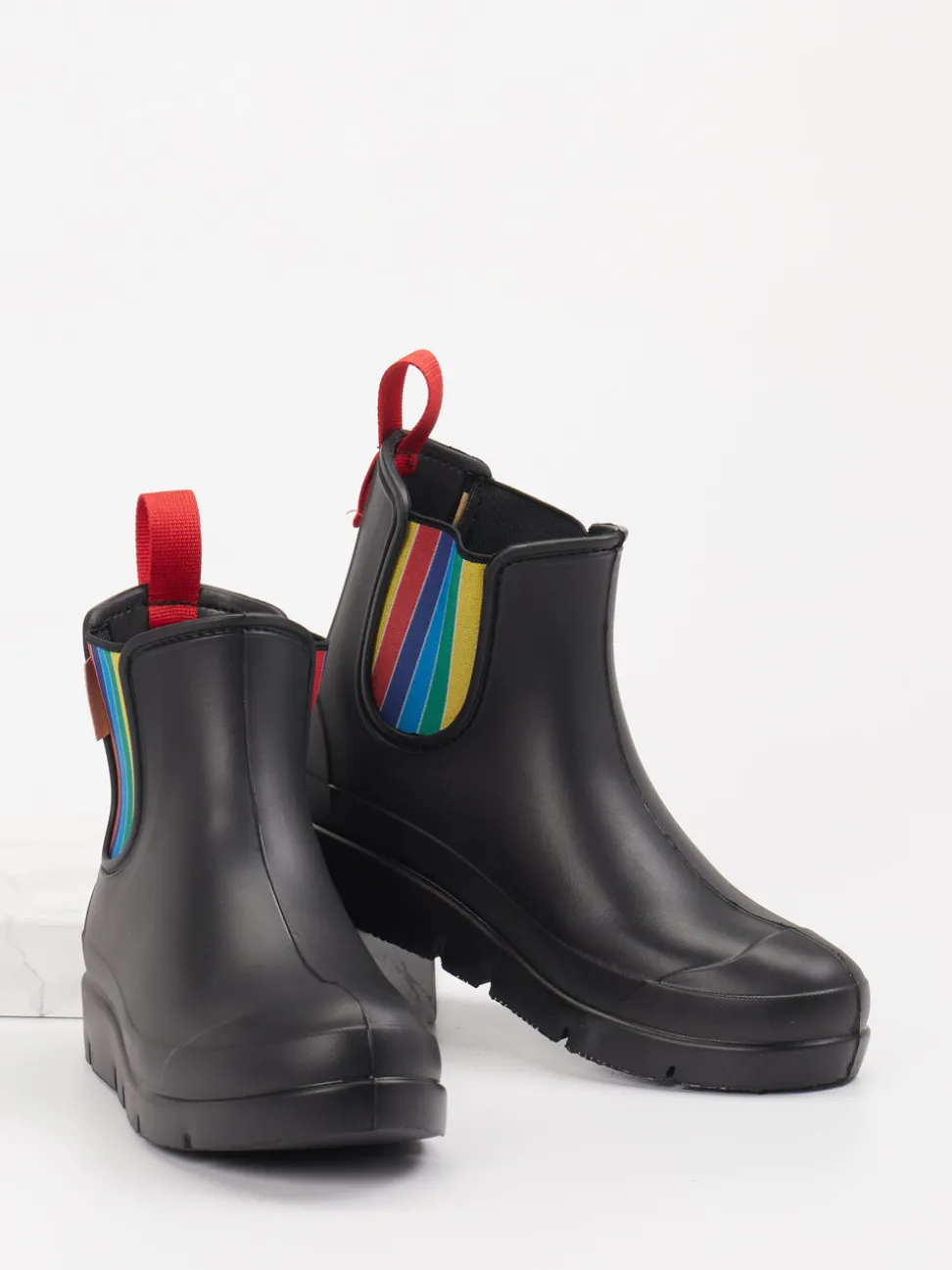 Fischer – Gummistiefeletten aus Synthetik Schwarz bunt