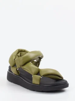 FitFlop – Chunky-Sandalen aus Kalbleder Olivgrün