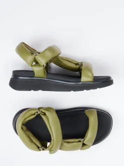 FitFlop – Chunky-Sandalen aus Kalbleder Olivgrün