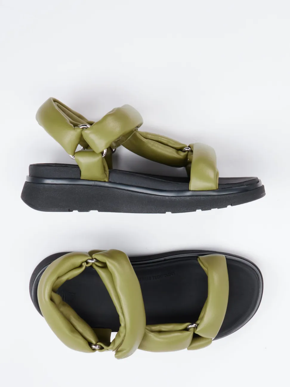 FitFlop – Chunky-Sandalen aus Kalbleder Olivgrün