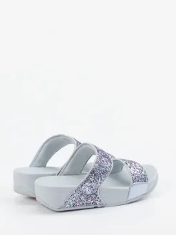FitFlop – Komfort-Pantolette aus Textil mit Glitzer