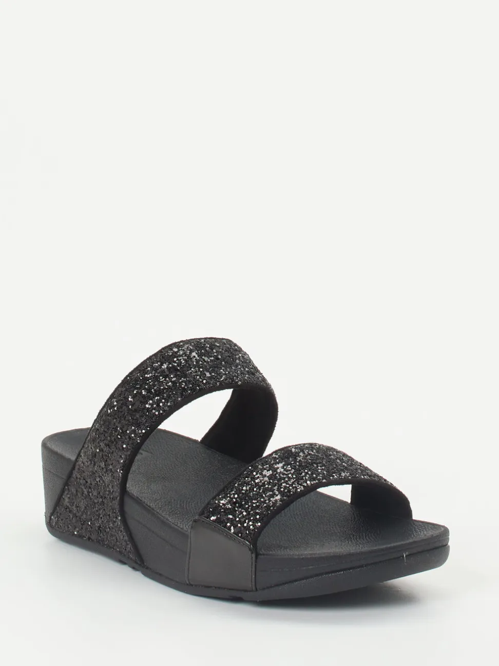 FitFlop – Komfort-Pantoletten aus Textil schwarz