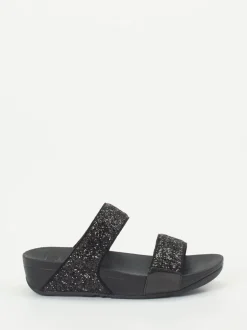 FitFlop – Komfort-Pantoletten aus Textil schwarz