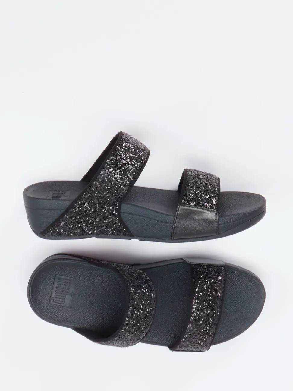 FitFlop – Komfort-Pantoletten aus Textil schwarz
