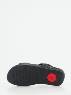 FitFlop – Komfort-Pantoletten aus Textil schwarz