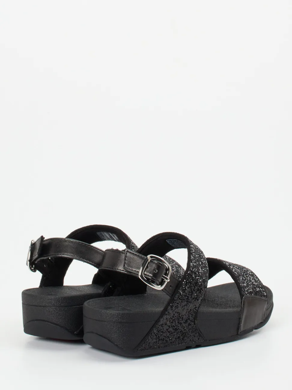 FitFlop – Komfort-Sandale aus Textil schwarz glitzernd
