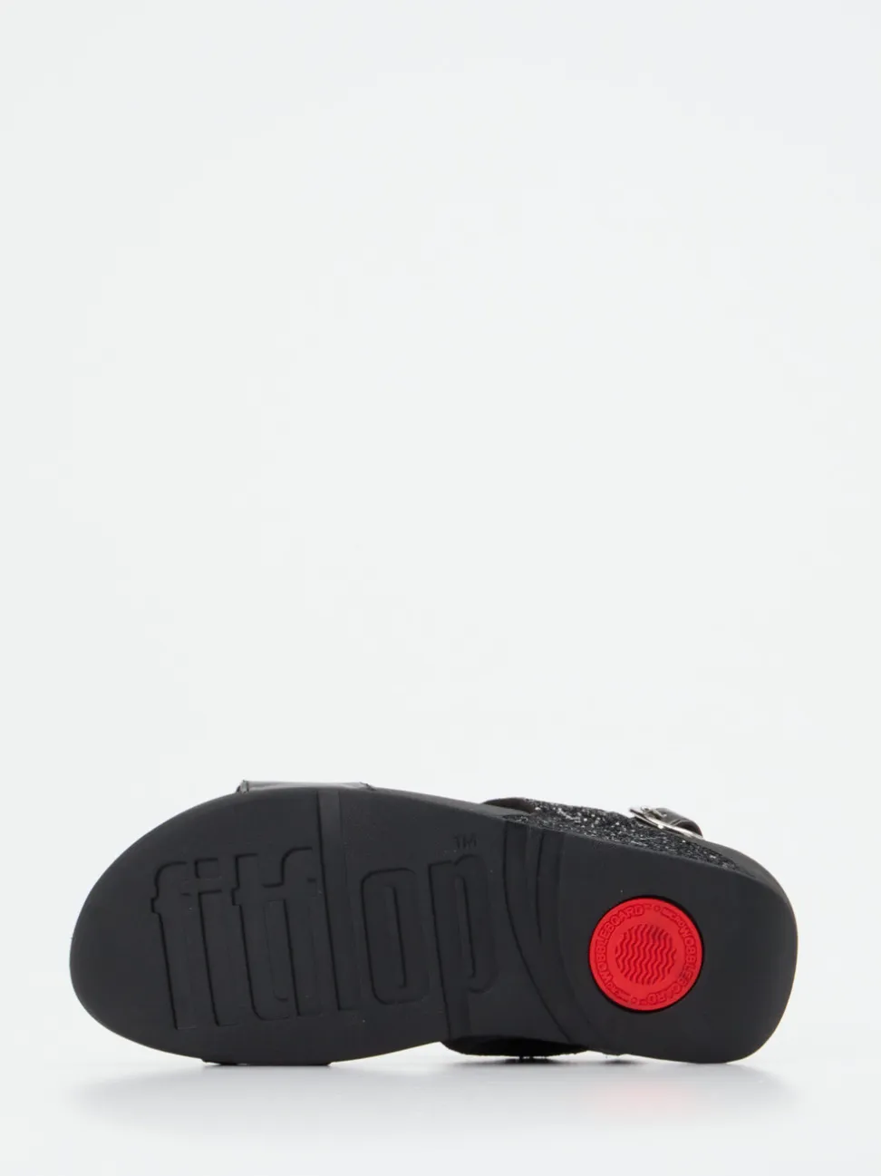 FitFlop – Komfort-Sandale aus Textil schwarz glitzernd