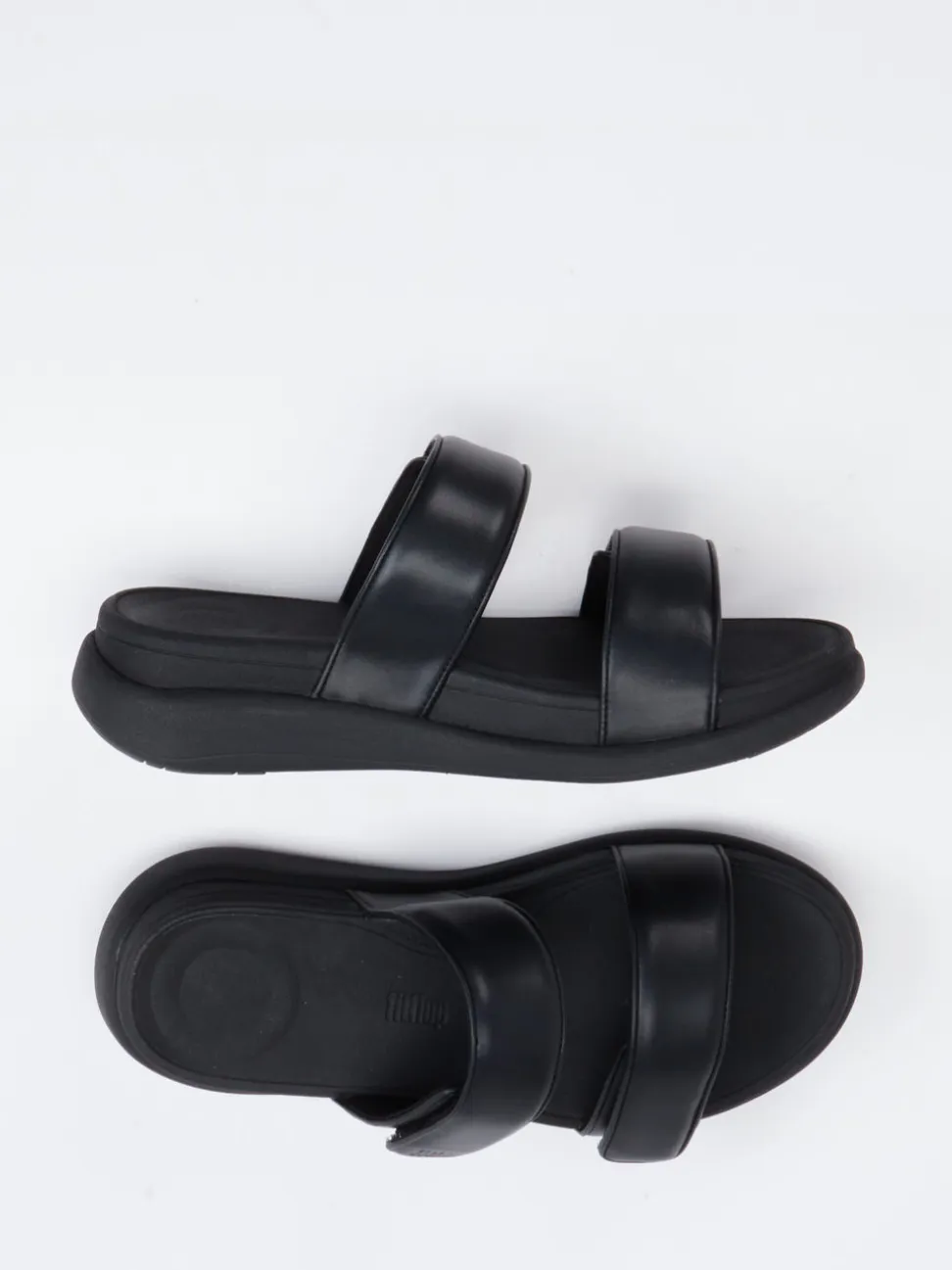 FitFlop – Pantolette aus Kalbleder schwarz