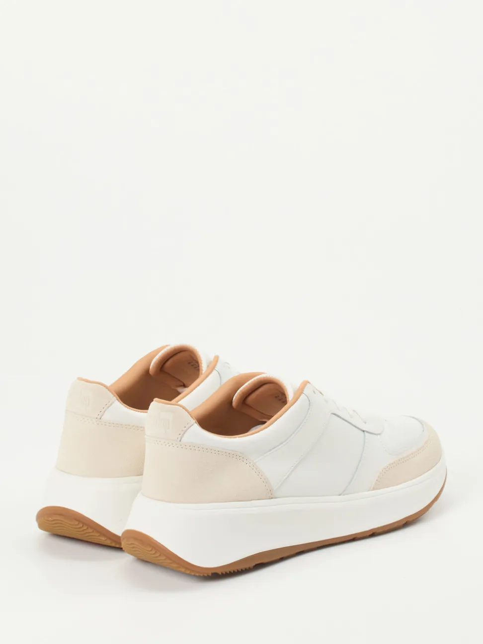 FitFlop – Sneaker aus Kalbleder und Veloursleder Weiß
