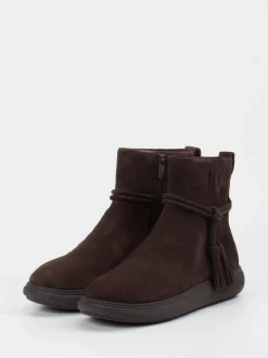 FitFlop – Stiefeletten aus Veloursleder Dunkelbraun