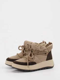 FitFlop – Stiefeletten aus Velour/Textil braun