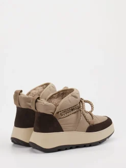 FitFlop – Stiefeletten aus Velour/Textil braun